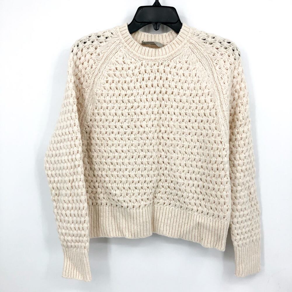 Everlane Womens Cloud Oversized Crew Sweater Small Cream Bone Textured Knit NWOT - Picture 6 of 12